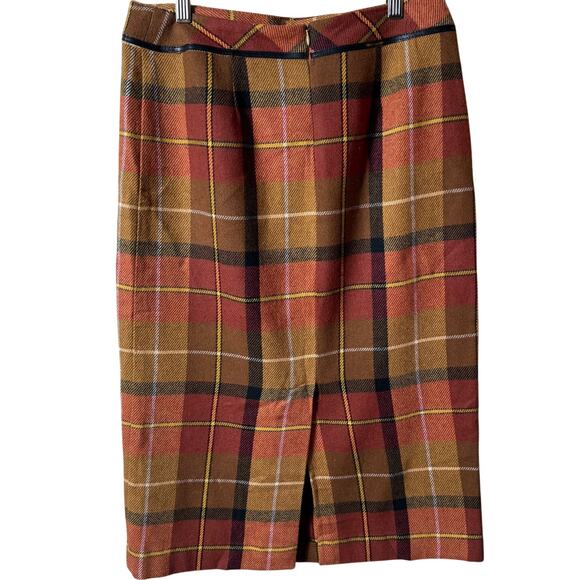Worthington Petite Plaid Midi Maxi Skirt SZ 8P Wool Blend Country Fall Academia - Picture 2 of 5